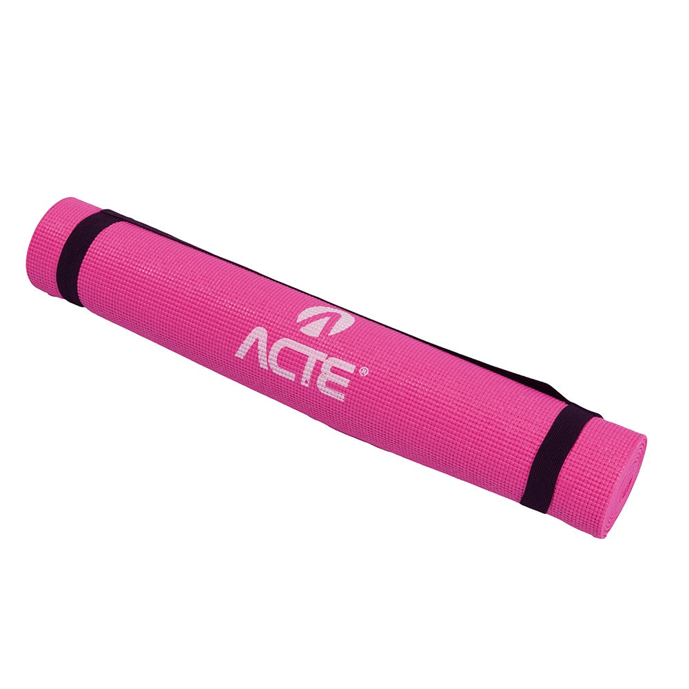 Tapete Yoga Mat Antiderrapante PVC Indoor T10-R Rosa Acte - ACTE