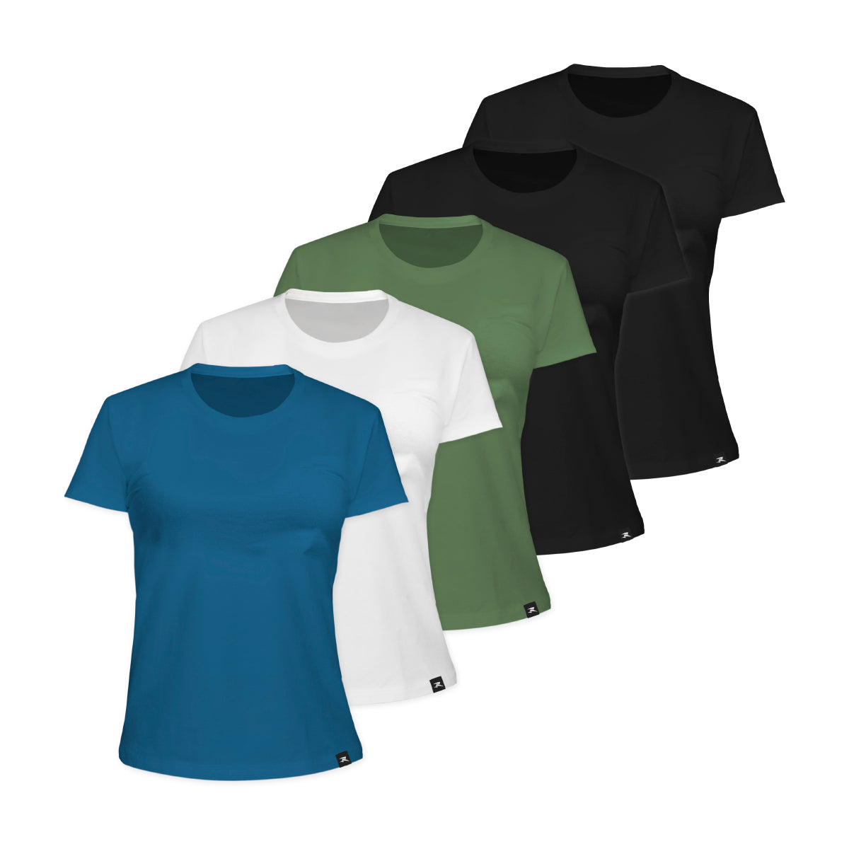 Camiseta Algodão Solid SS - Feminino - Kit com 5