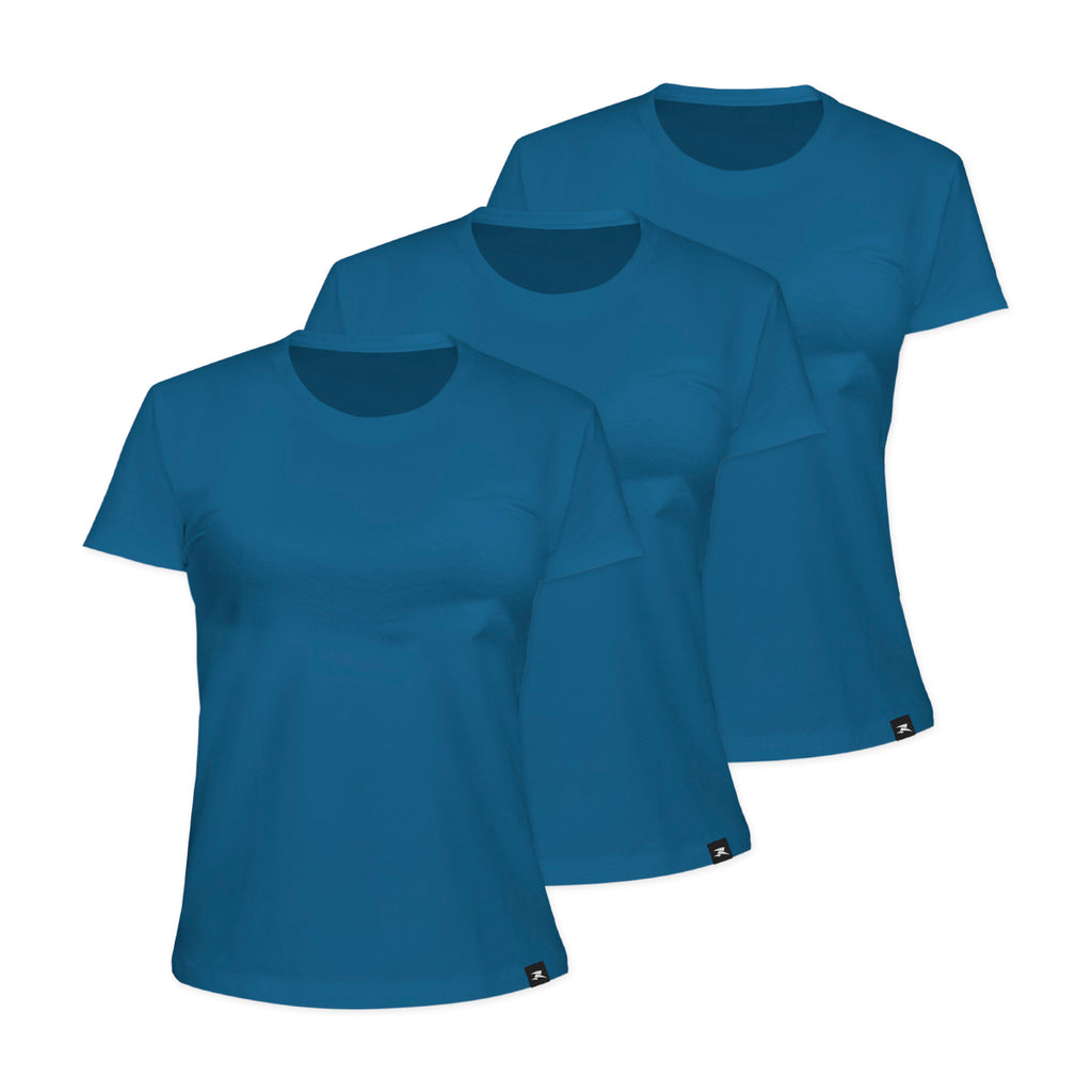 Camiseta Algodão Solid SS - Feminino - Kit com 3
