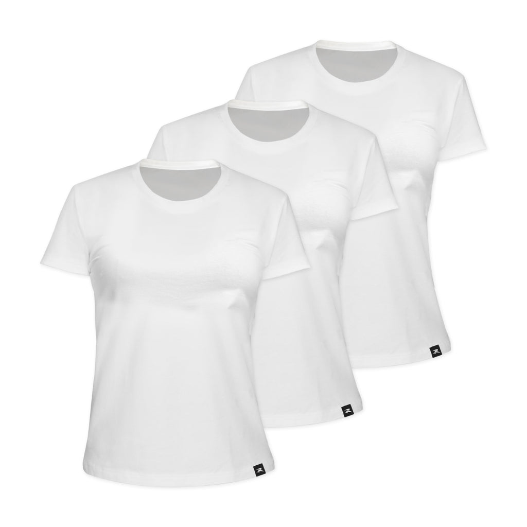 Camiseta Algodão Solid SS - Feminino - Kit com 3