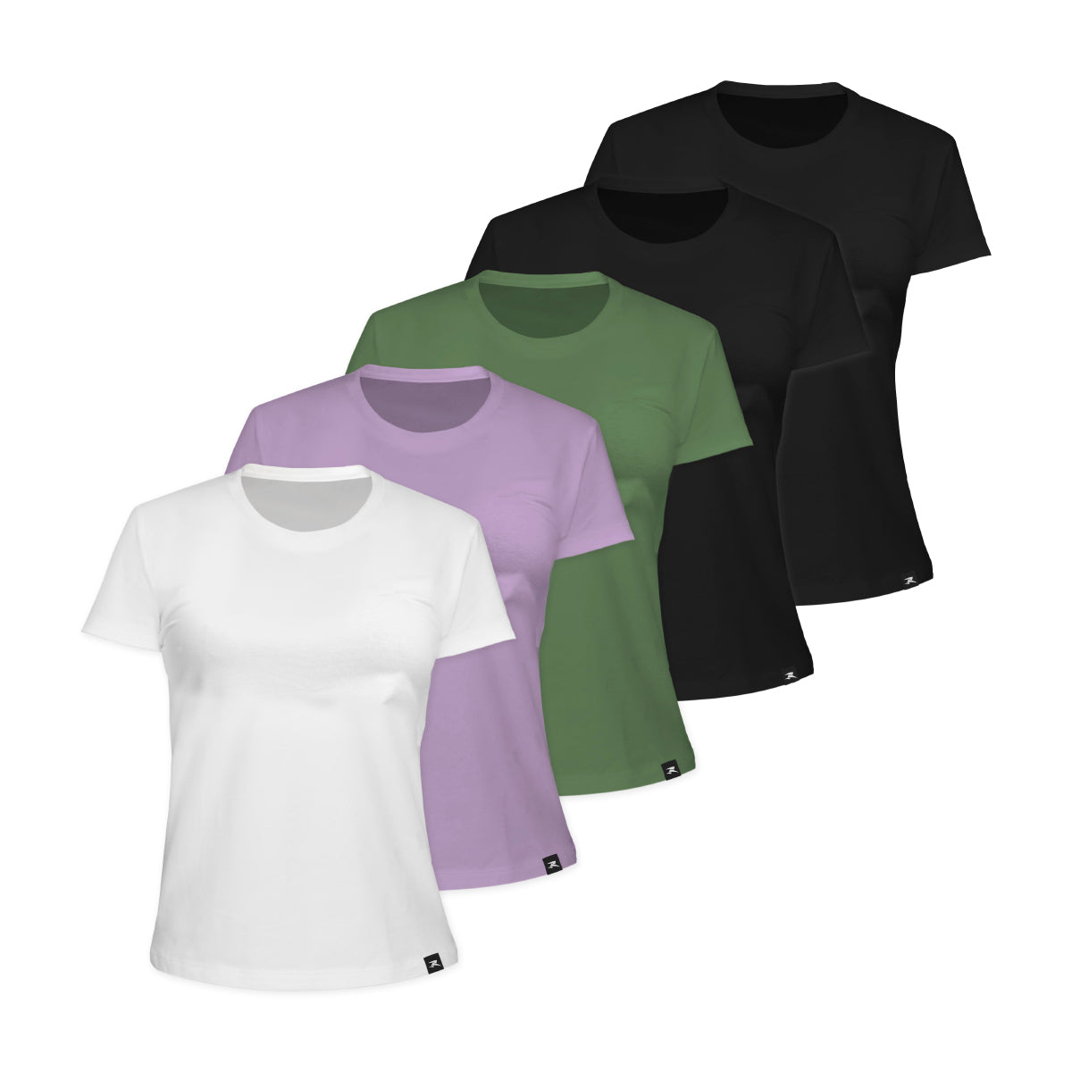Camiseta Algodão Solid SS - Feminino - Kit com 5