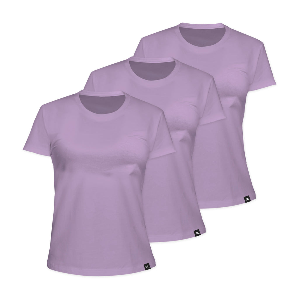 Camiseta Algodão Solid SS - Feminino - Kit com 3