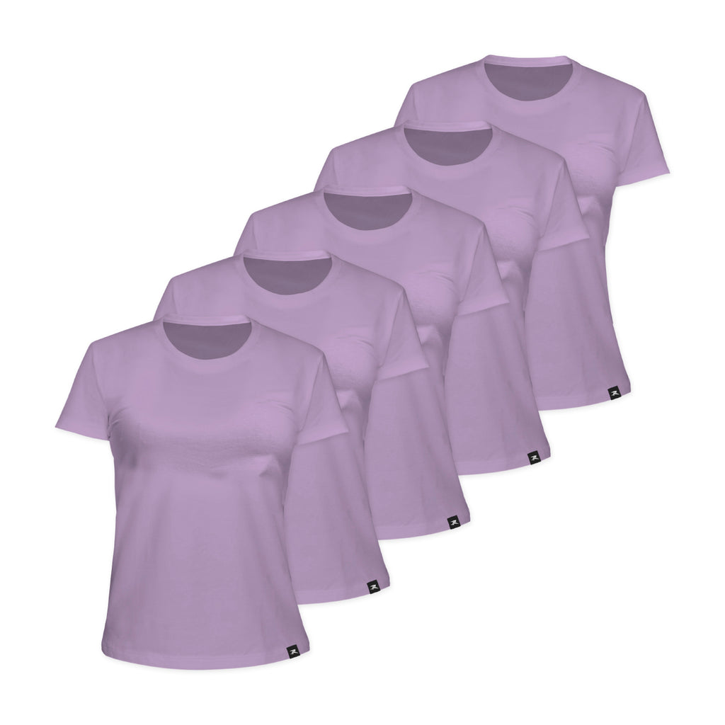 Camiseta Algodão Solid SS - Feminino - Kit com 5
