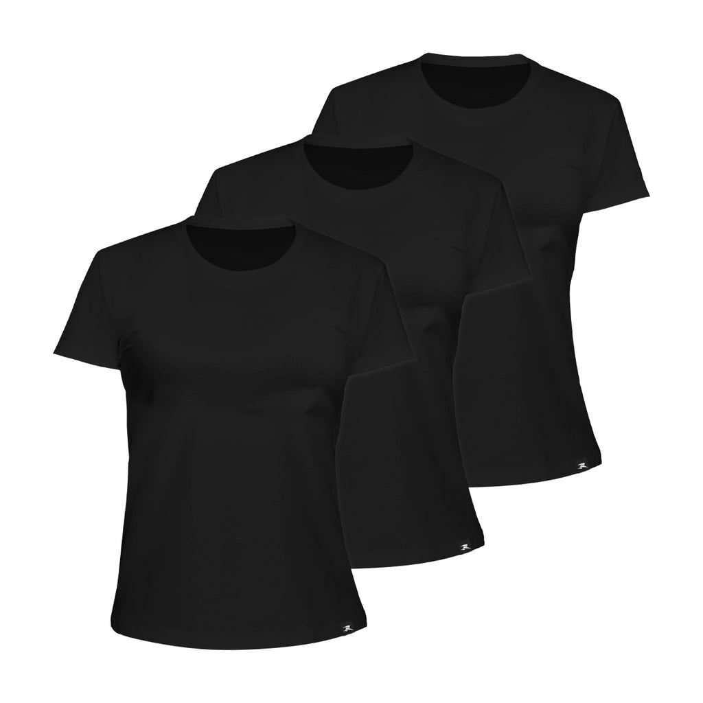 Camiseta Algodão Solid SS - Feminino - Kit com 3