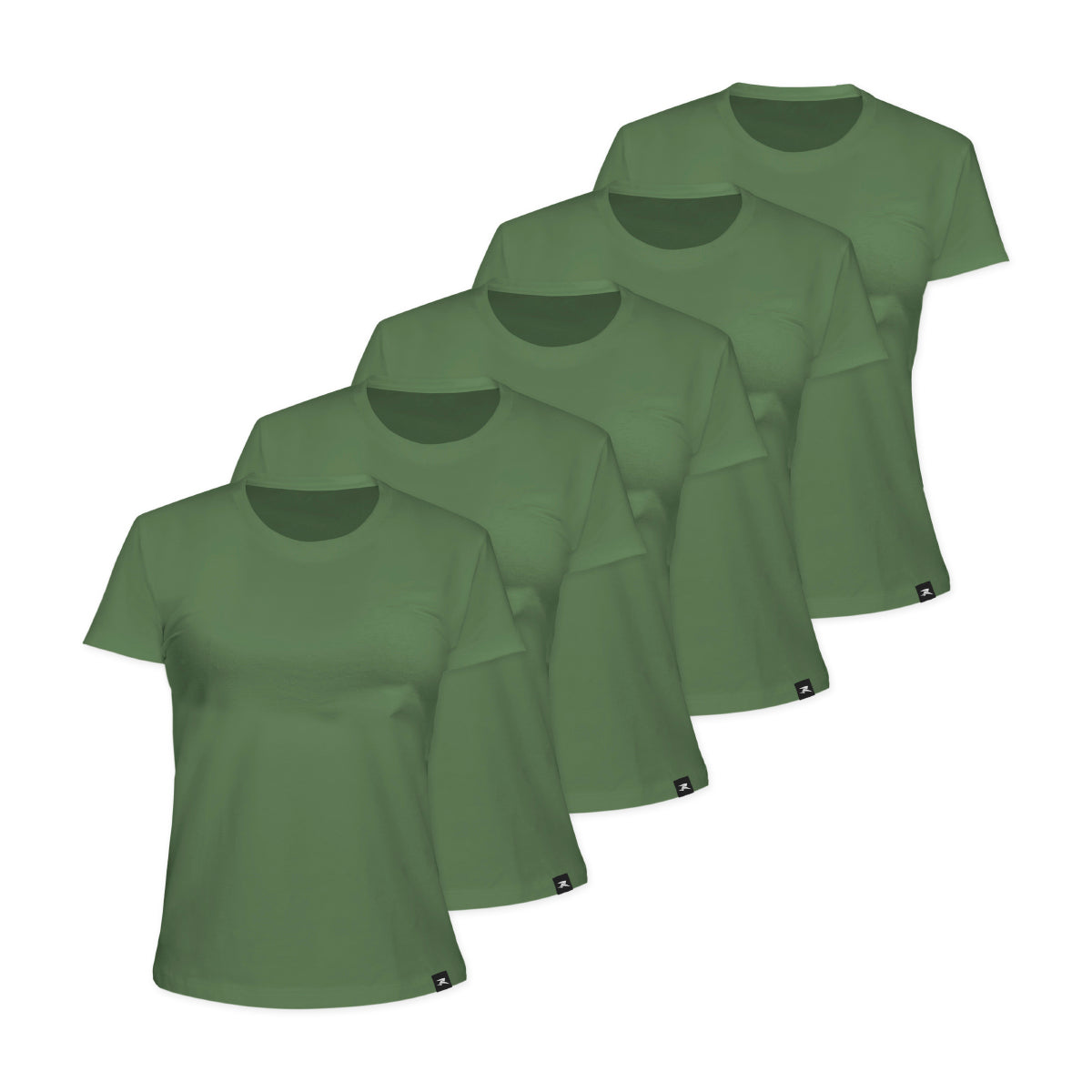 Camiseta Algodão Solid SS - Feminino - Kit com 5