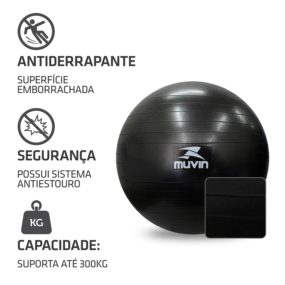 Kit Bola de Pilates - 55cm + Luvas Musculação em EVA