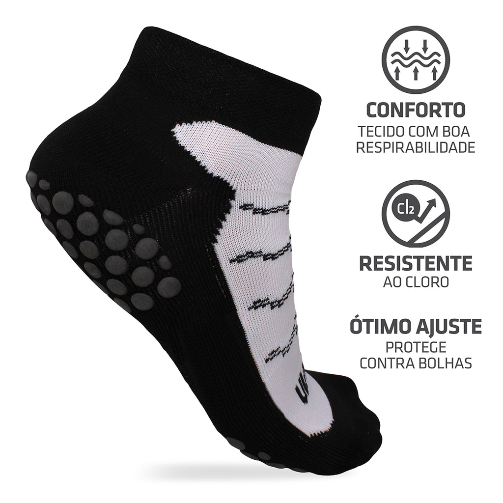 Kit 3 Pares Meia Hidroginástica Antiderrapante Muvin Unissex