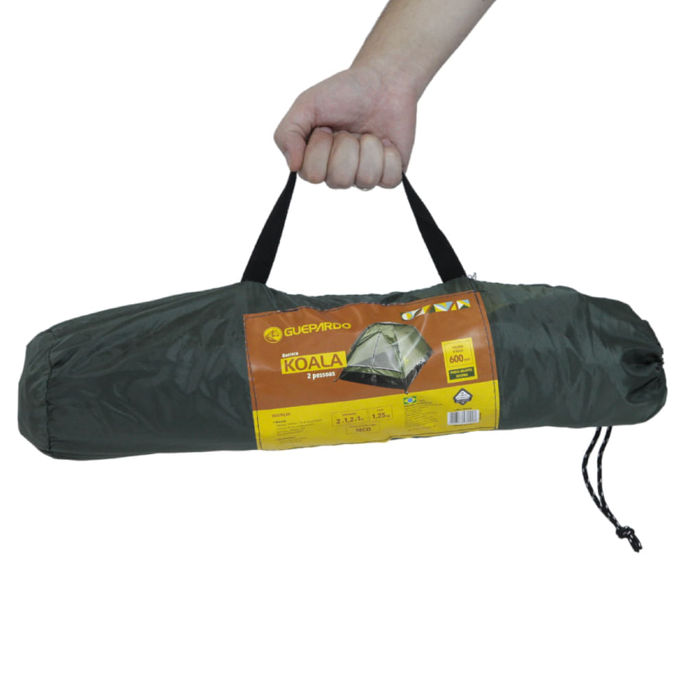 Barraca de Camping Koala 2 Pessoas Poliéster e Fibra de Vidro Guepardo