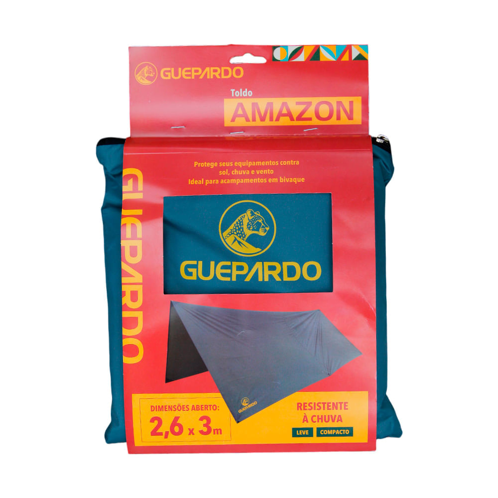 Toldo Impermeável 1500mm Guepardo 2,6x3m Amazon para Camping e Bivaque