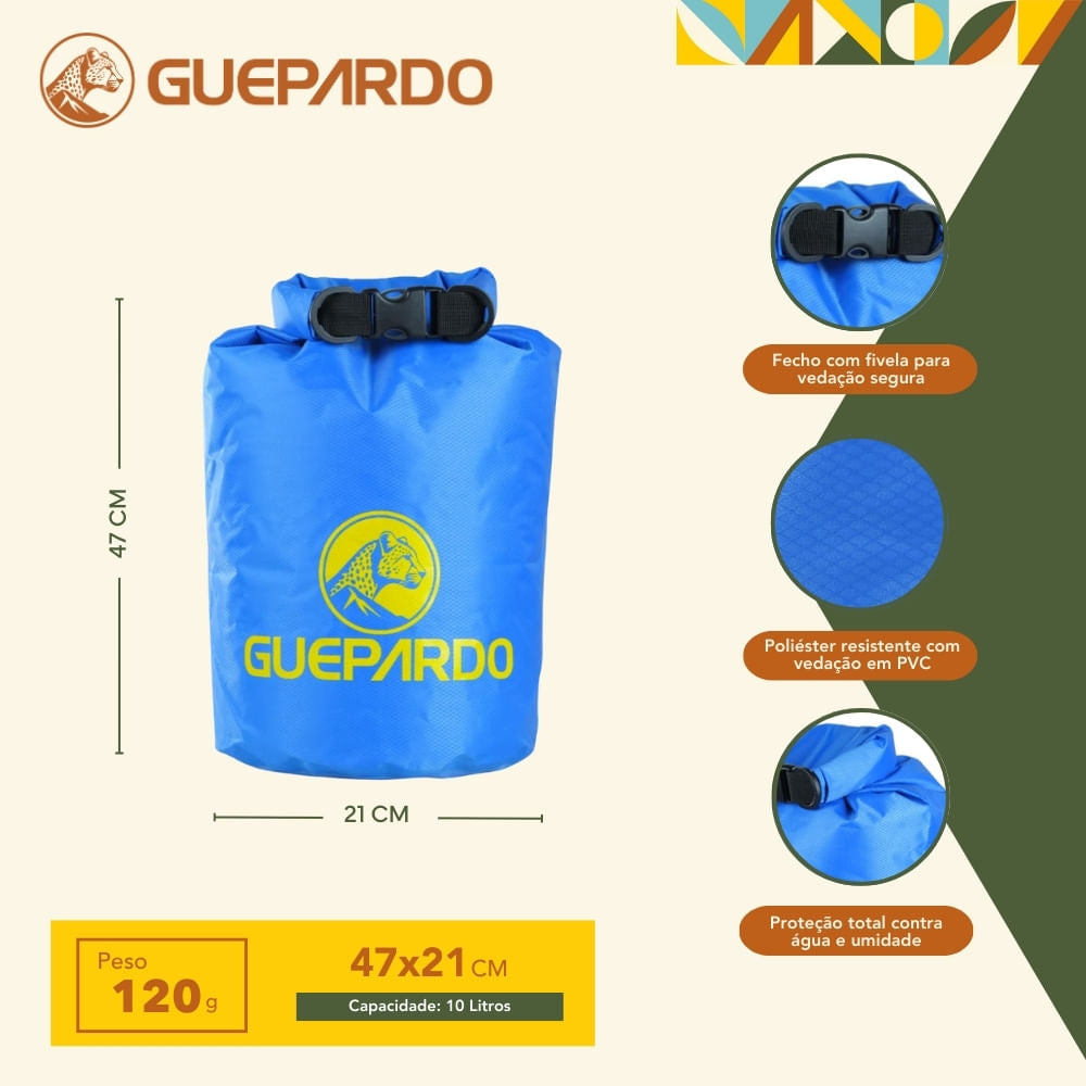 Saco estanque Keep Dry Guepardo de 10 litros