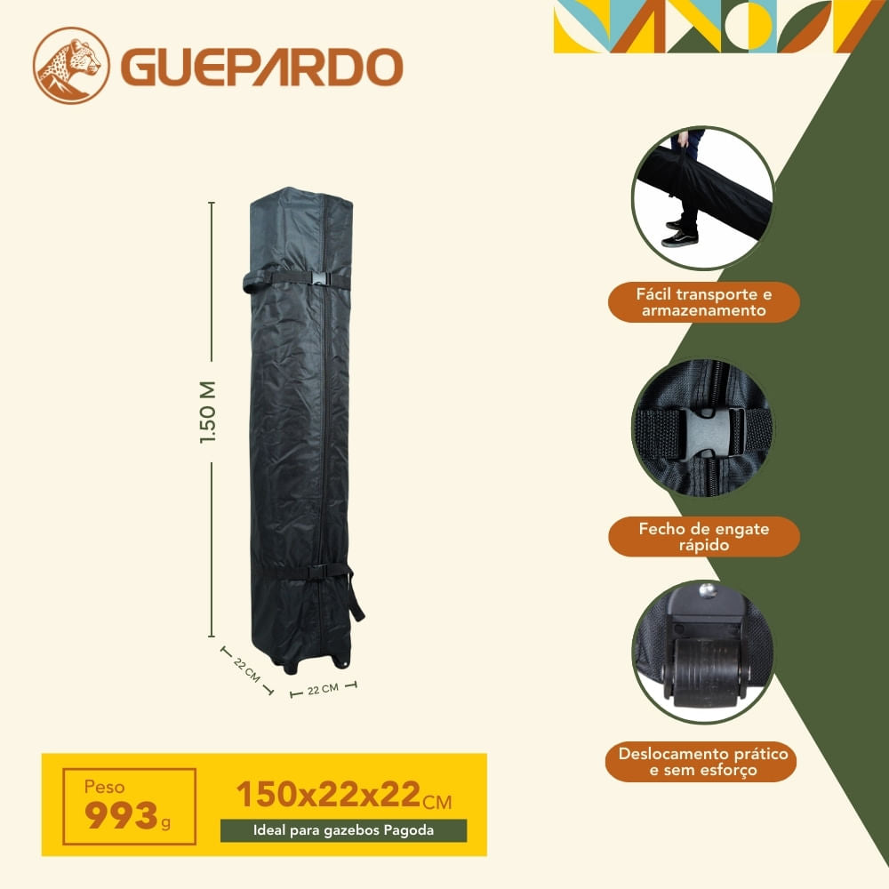 Bolsa de Transporte com Rodas para Gazebo Pagoda, Guepardo