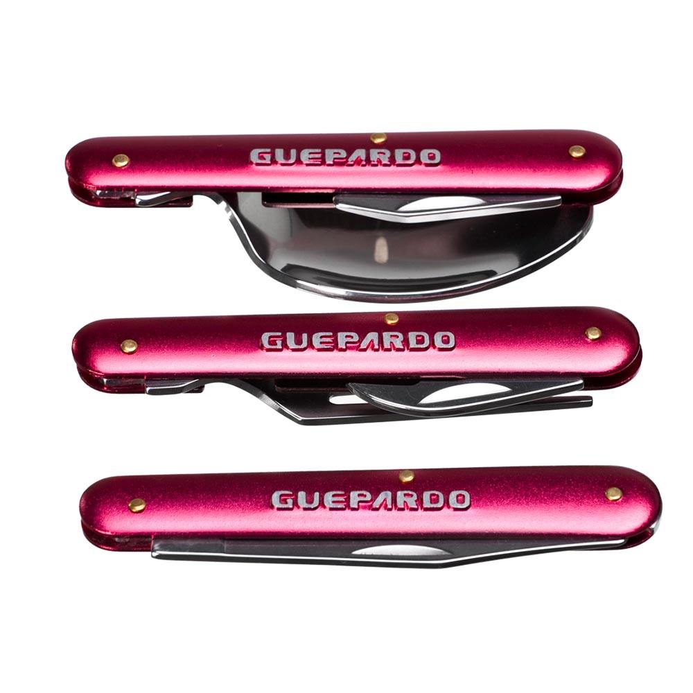 Conjunto de Talheres Trekker Guepardo para camping em aço