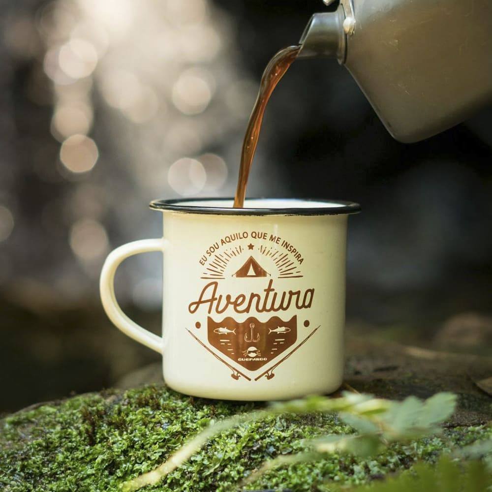 Caneca Esmaltada 240ml Alumínio Guepardo