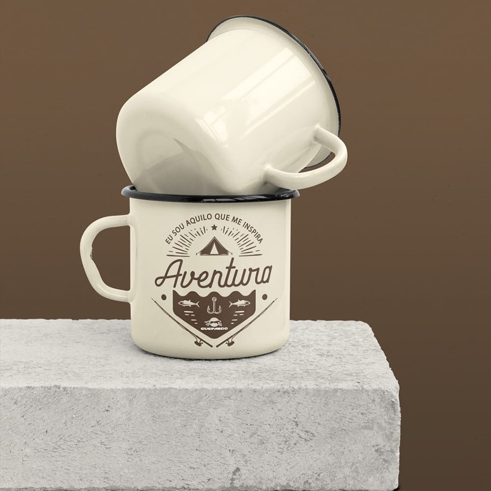 Caneca Esmaltada 240ml Alumínio Guepardo