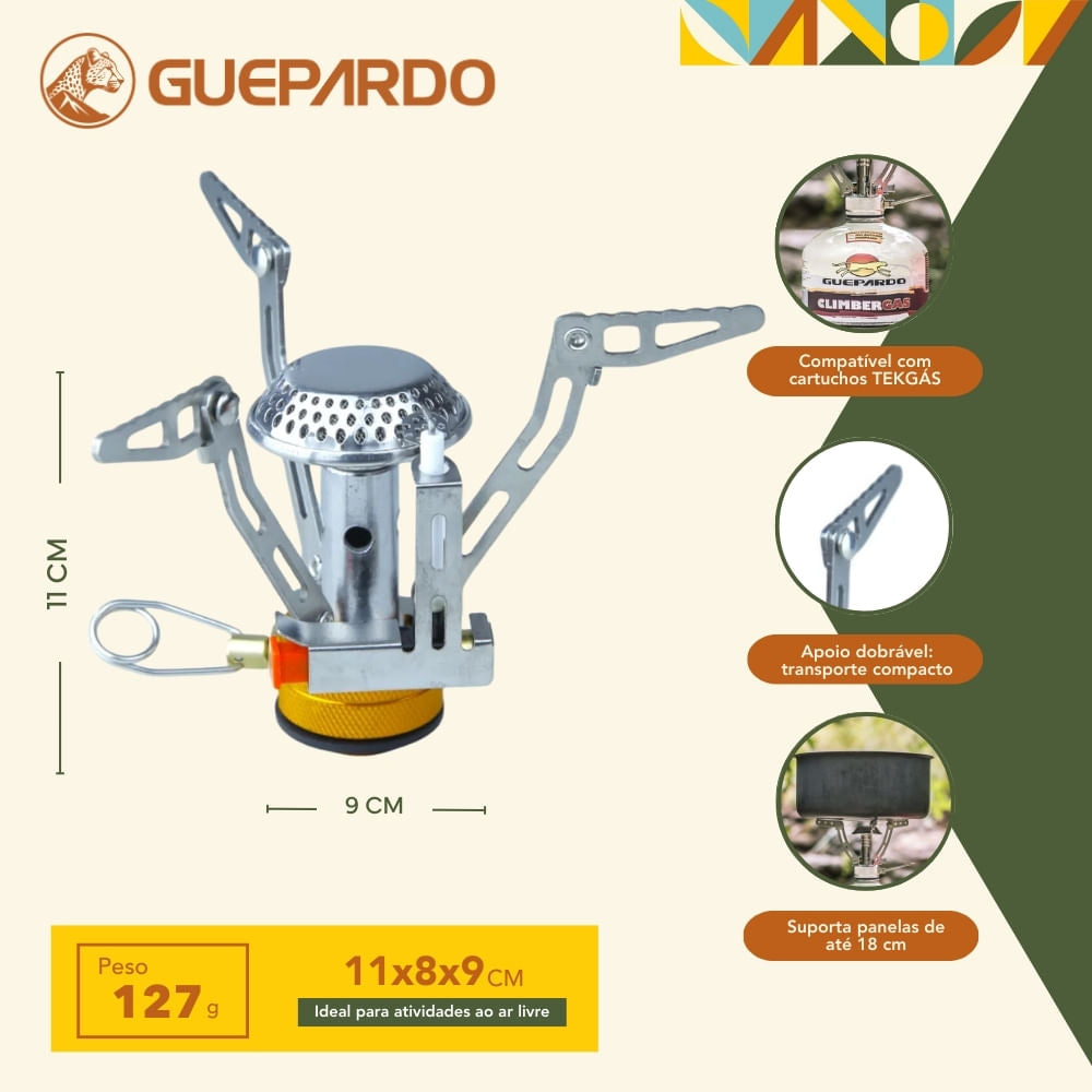 Mini Fogareiro Portátil Guepardo Compacto