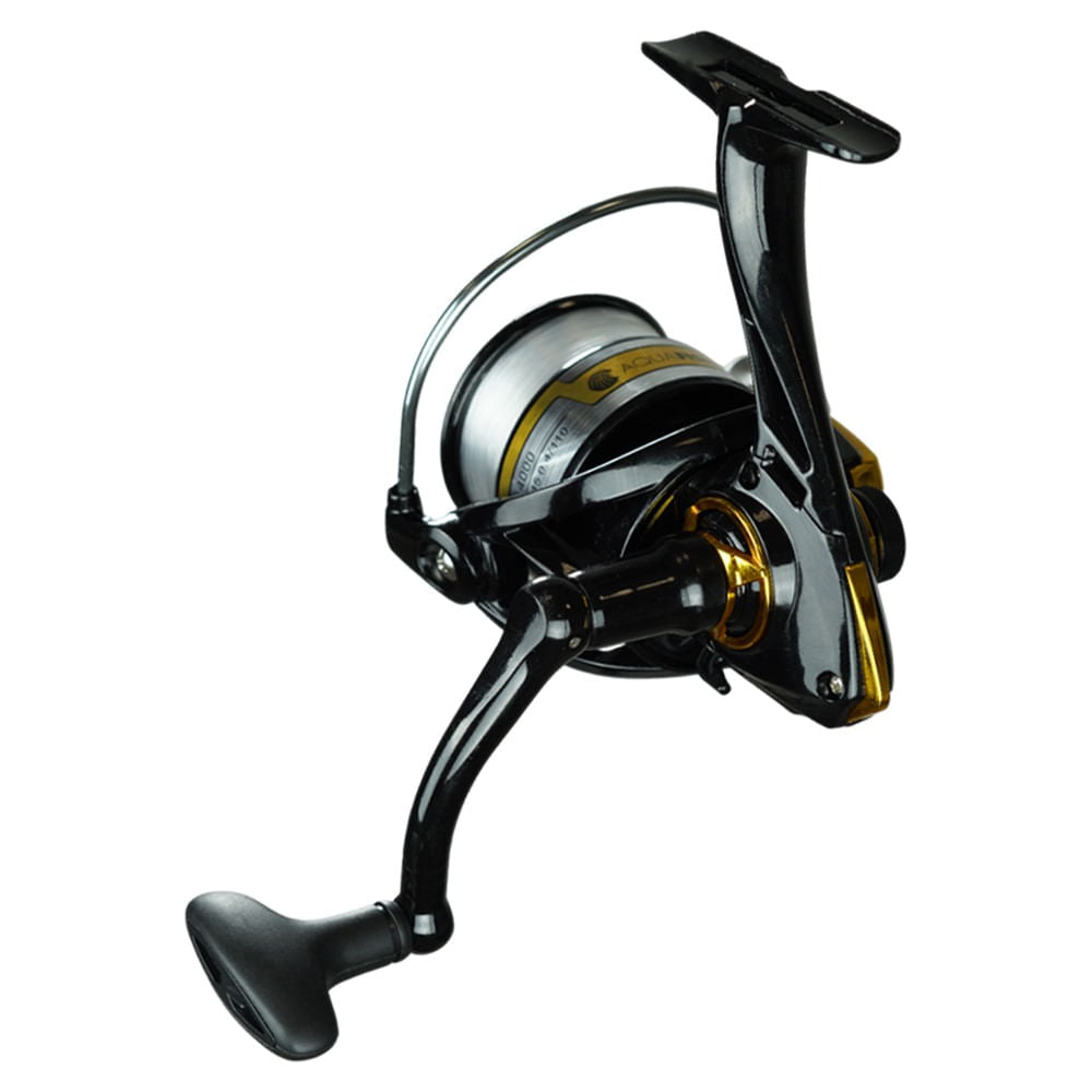 Molinete Gladiador 2000 Estrutura Compacta Linha de 0,18mm a 0,25mm CX30 Preto Aquafishing