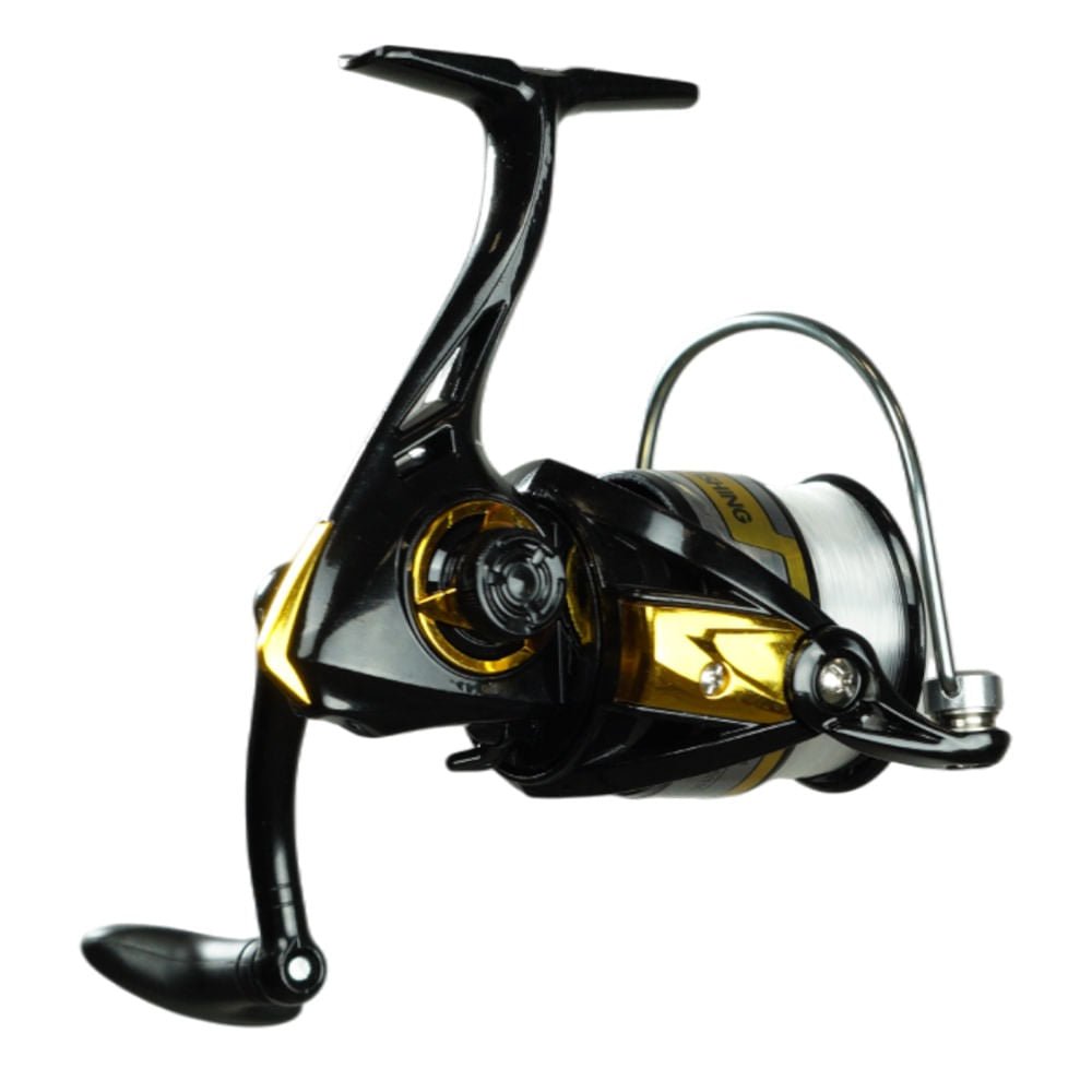 Molinete Gladiador 2000 Estrutura Compacta Linha de 0,18mm a 0,25mm CX30 Preto Aquafishing