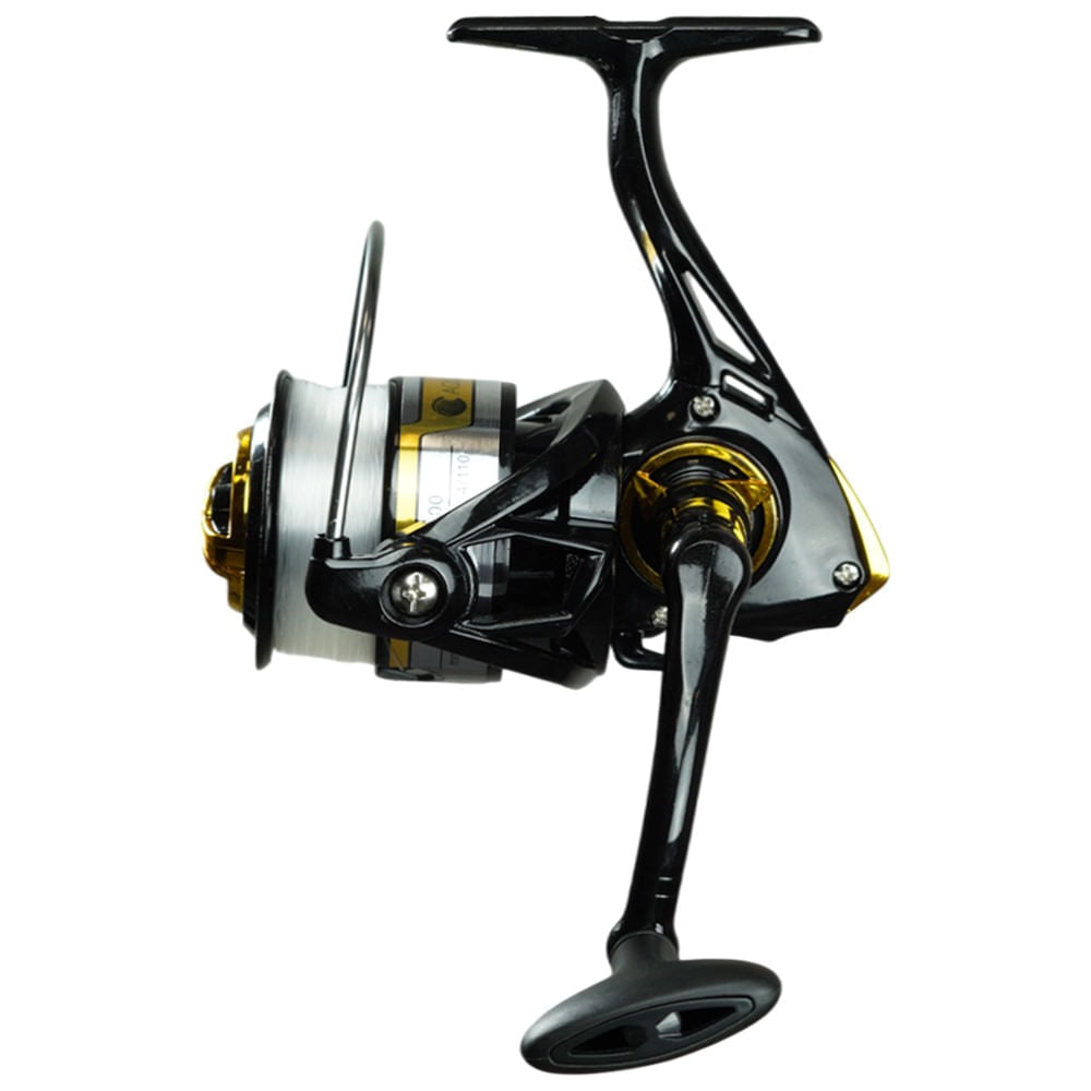 Molinete Gladiador 2000 Estrutura Compacta Linha de 0,18mm a 0,25mm CX30 Preto Aquafishing