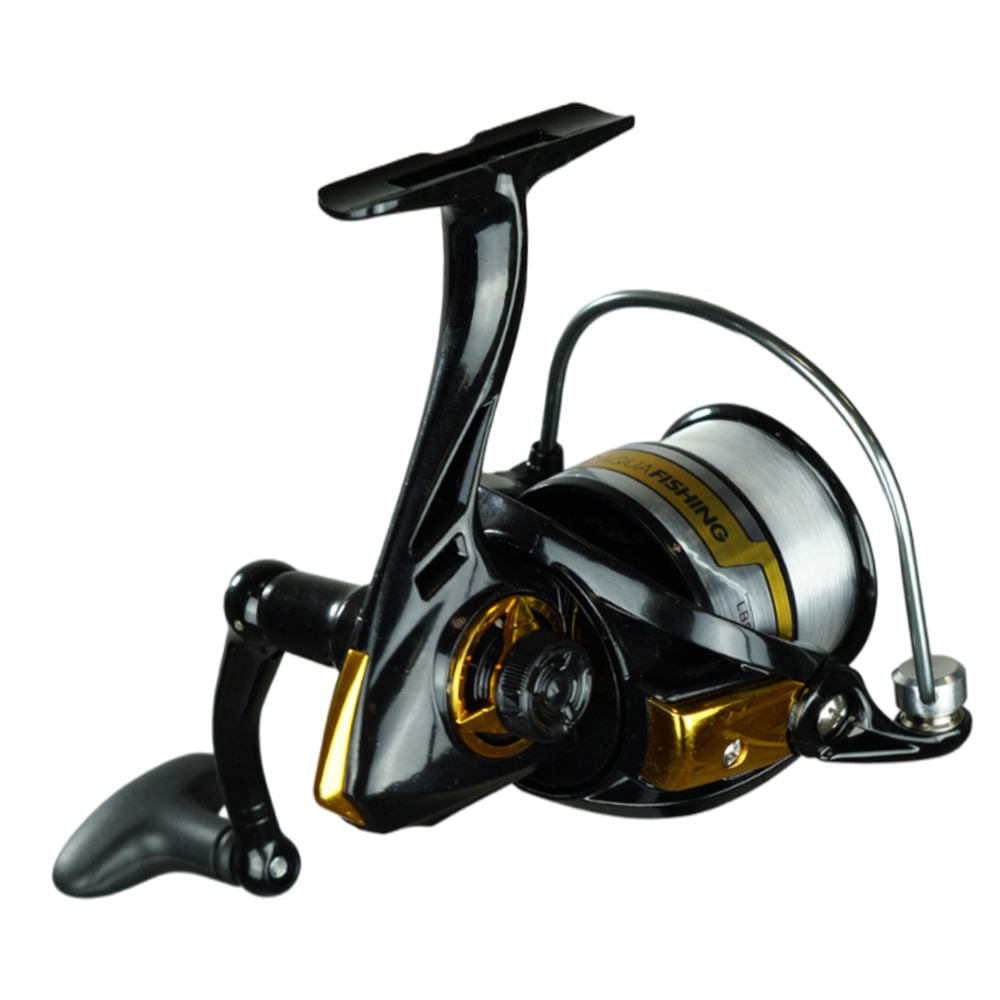 Molinete Gladiador 2000 Estrutura Compacta Linha de 0,18mm a 0,25mm CX30 Preto Aquafishing