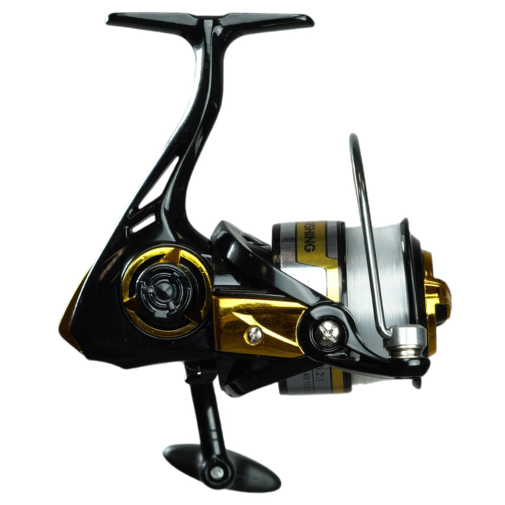 Molinete Gladiador 4000 Estrutura Robusta Linha de 0,30mm a 0,40mm CX30 Preto Aquafishing