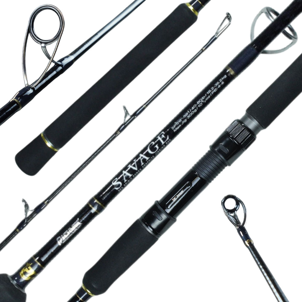 VARA DE PESCA SAVAGE, Molinete 40-80 lbs