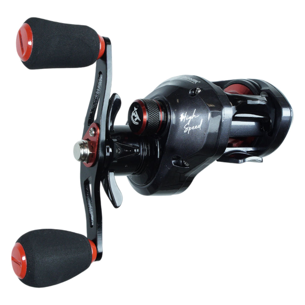 Carretilha Crossfire XH BC Reel de Esquerda, em Nylon e Alumínio 215g Preto Pioneer