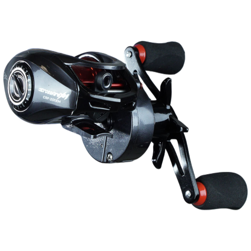 Carretilha Crossfire XH BC Reel de Esquerda, em Nylon e Alumínio 215g Preto Pioneer