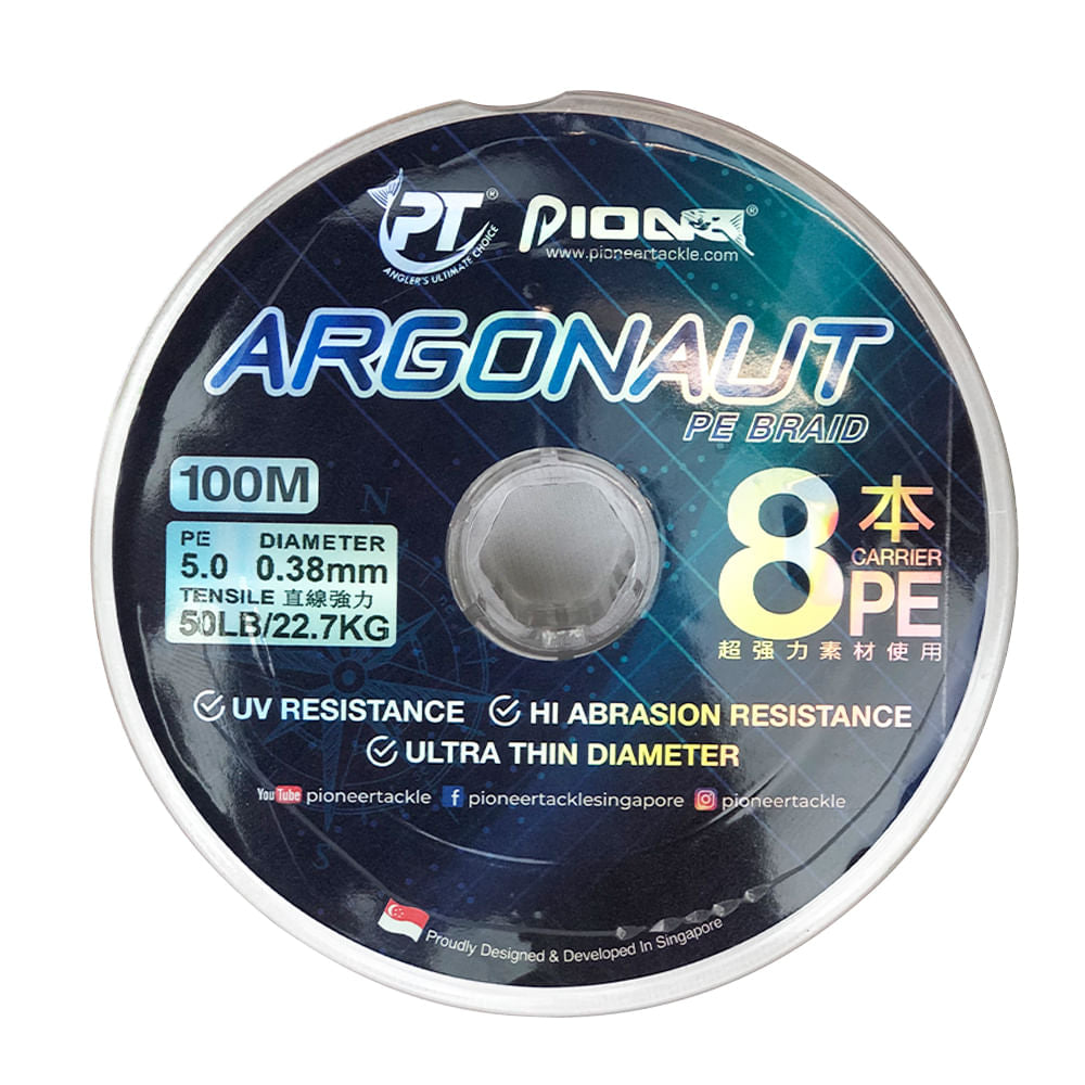 Linha de pesca oceânica multifilamento Pioneer Argonaut 8 fios 30lb