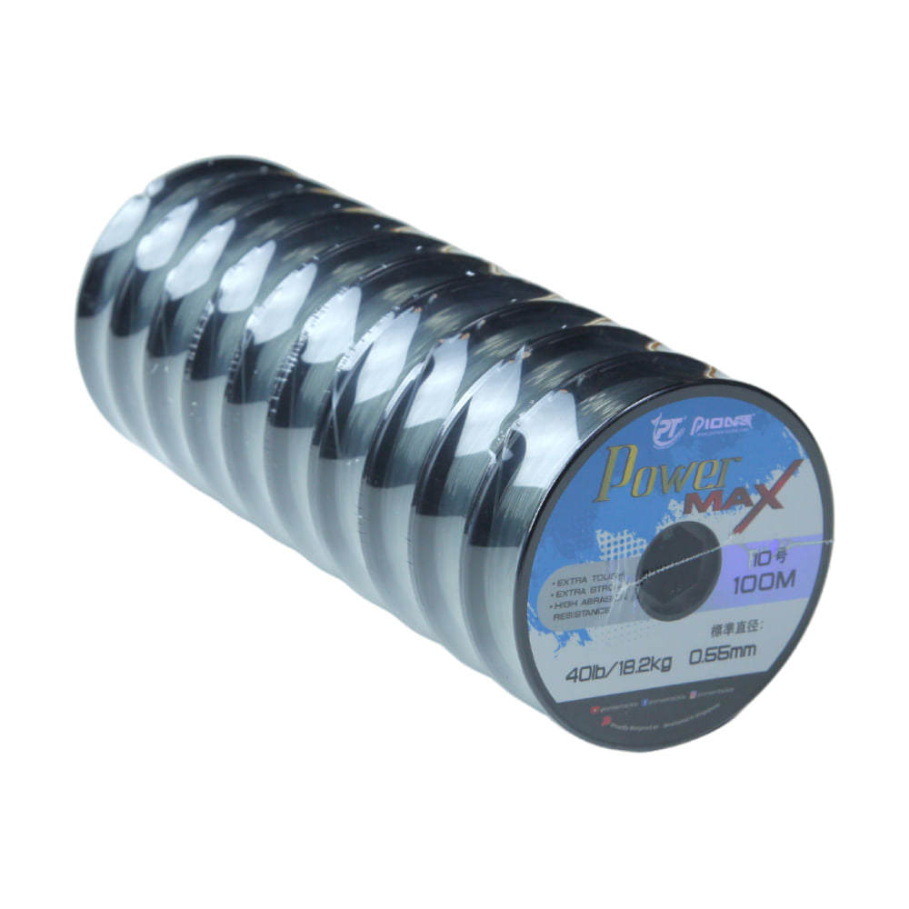 Linha Pesca 8lb Nylon Power Max 100m x10 SPL Verde Pioneer