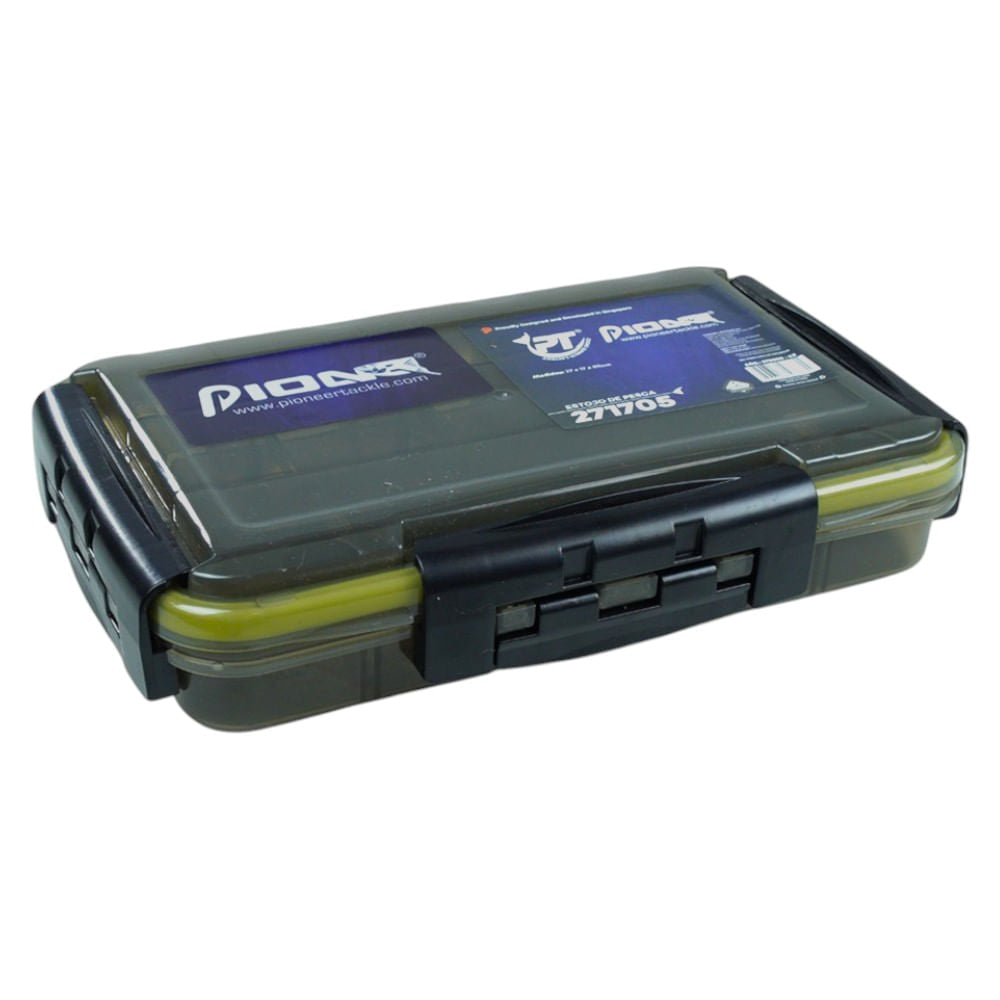 Estojo de Pesca 271705 com Trava de Segurança, Polímero de Alta Resistência 27x17x5 cm Cinza Pioneer