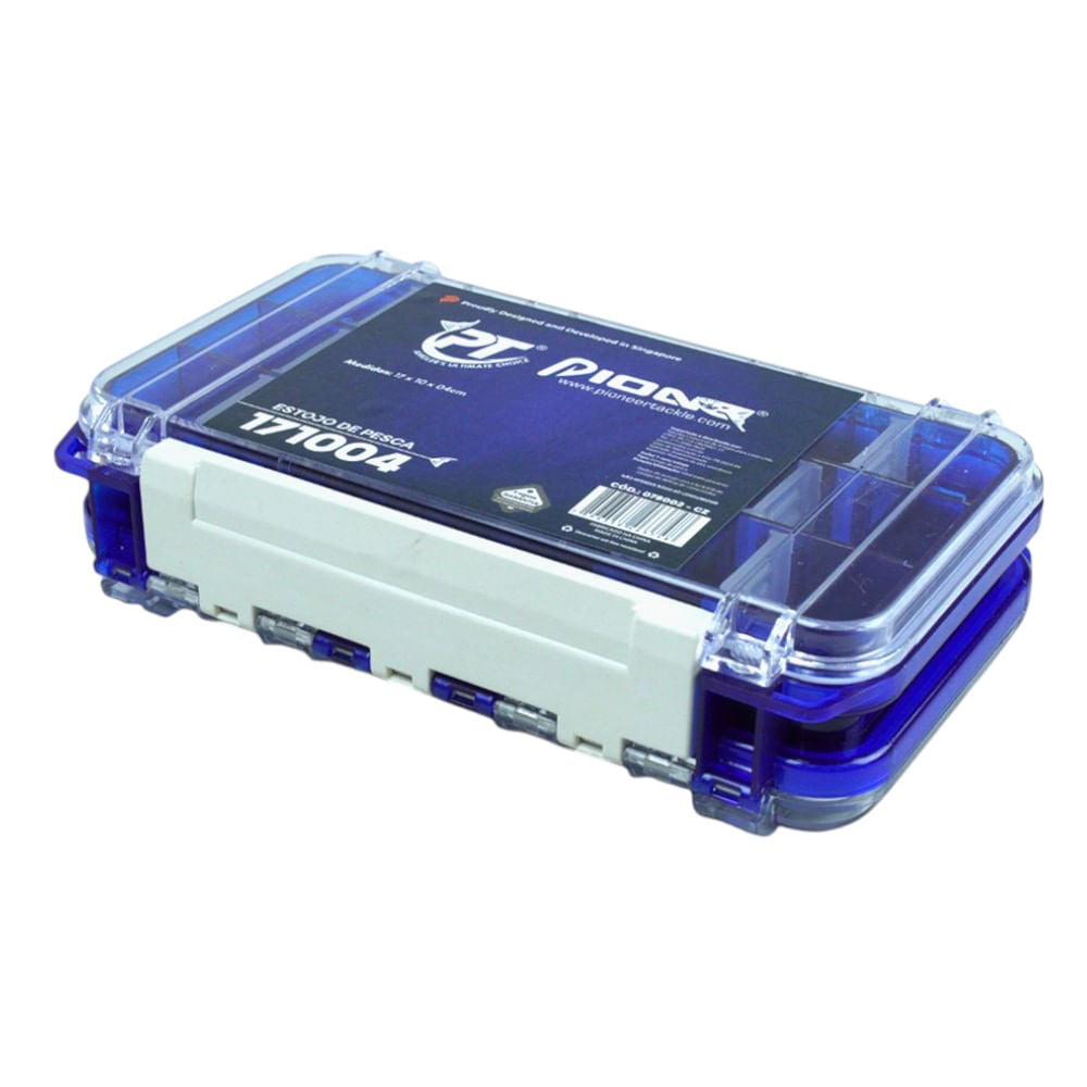 Estojo de Pesca 171004 com Divisórias Removíveis e Trava de Segurança, Polímero de Alta Resistência 17x10x4 cm Pioneer