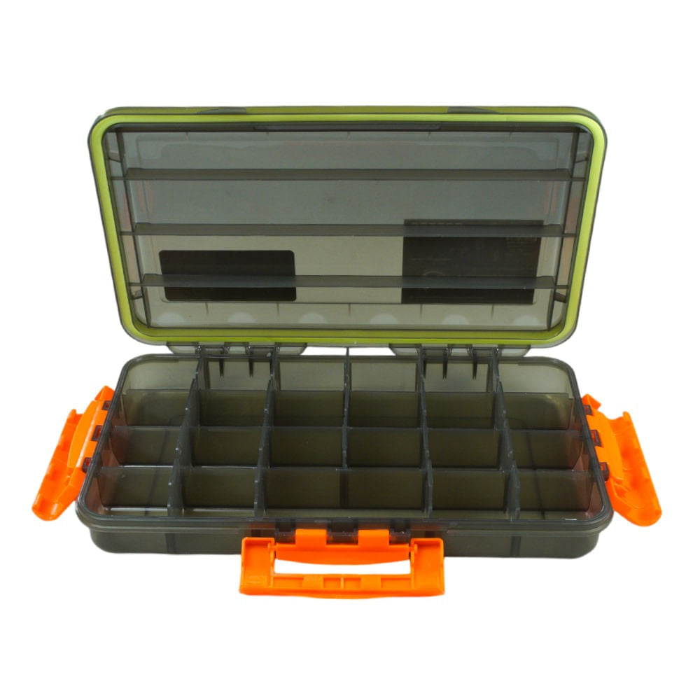 Estojo de Pesca 352205 com Divisórias Removíveis, Polímero de Alta Resistência 35x22x5 cm Laranja Pioneer