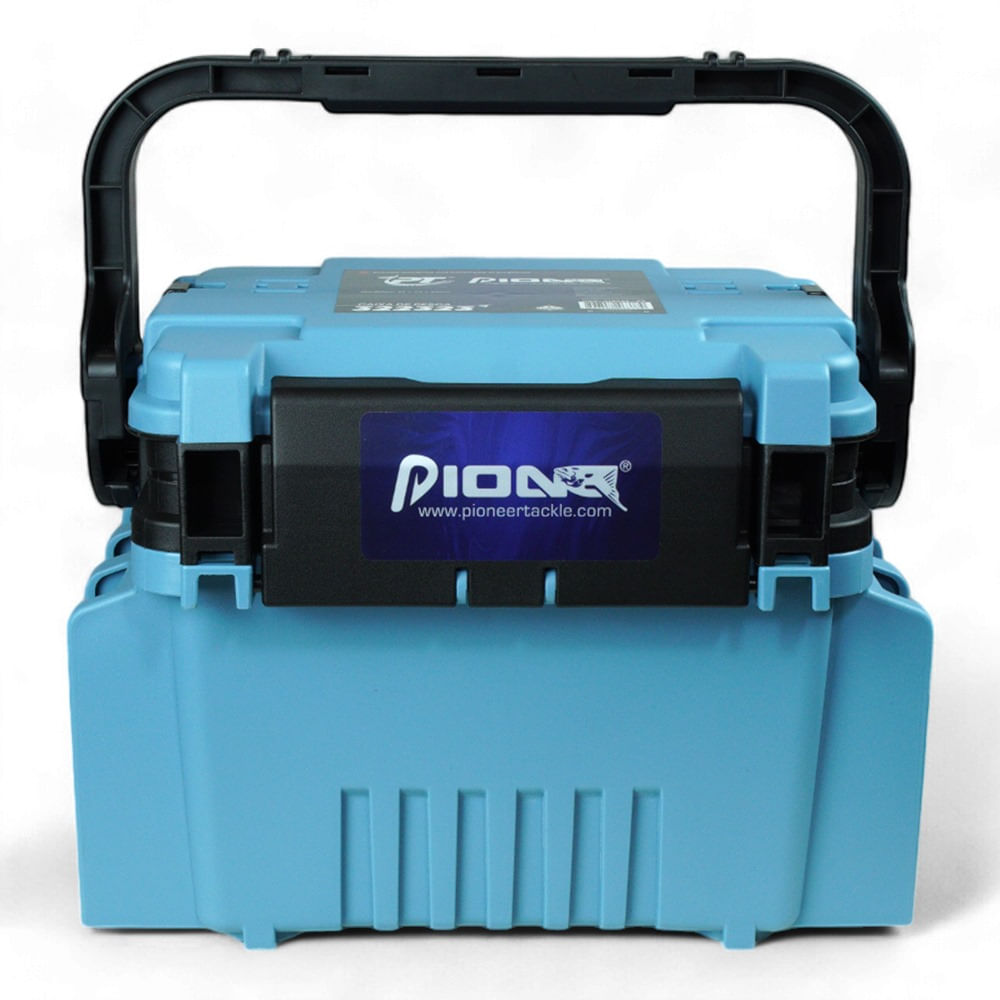 Caixa de Pesca 322323 com Estojo Removível e Alça de Transporte, Polímero de Alta Resistência 32x23x23 cm Preta Pioneer