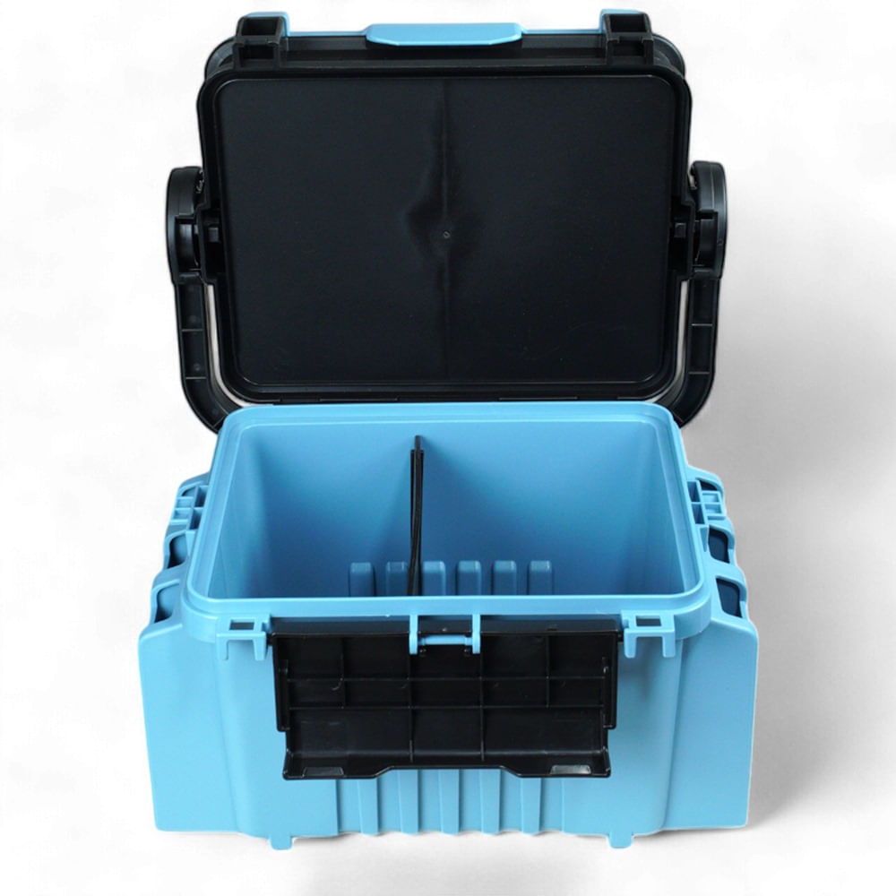 Caixa de Pesca 322323 com Estojo Removível e Alça de Transporte, Polímero de Alta Resistência 32x23x23 cm Preta Pioneer