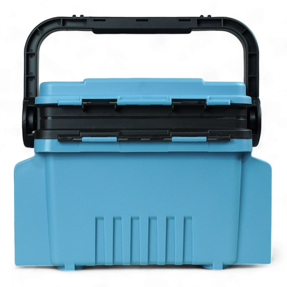 Caixa de Pesca 322323 com Estojo Removível e Alça de Transporte, Polímero de Alta Resistência 32x23x23 cm Preta Pioneer