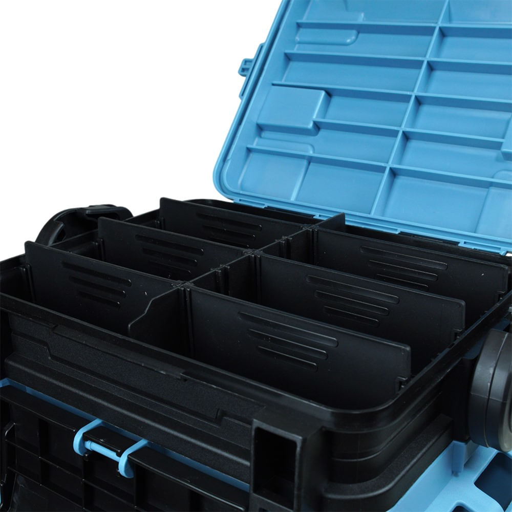 Caixa de Pesca 322323 com Estojo Removível e Alça de Transporte, Polímero de Alta Resistência 32x23x23 cm Preta Pioneer