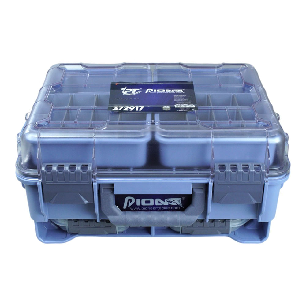 Maleta de Pesca 372917 com Bandejas e 7 Divisórias Removíveis, Polímero de Alta Resistência 37x29x17 cm Pioneer