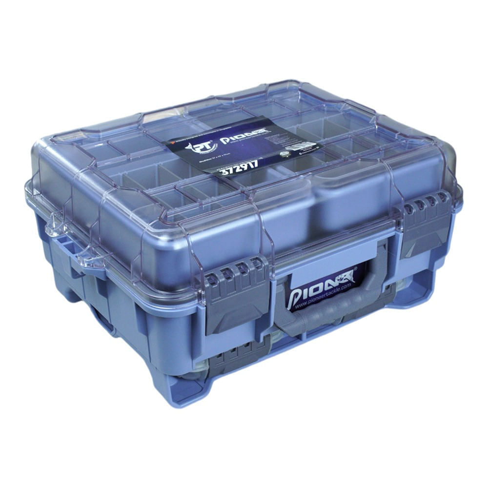 Maleta de Pesca 372917 com Bandejas e 7 Divisórias Removíveis, Polímero de Alta Resistência 37x29x17 cm Pioneer