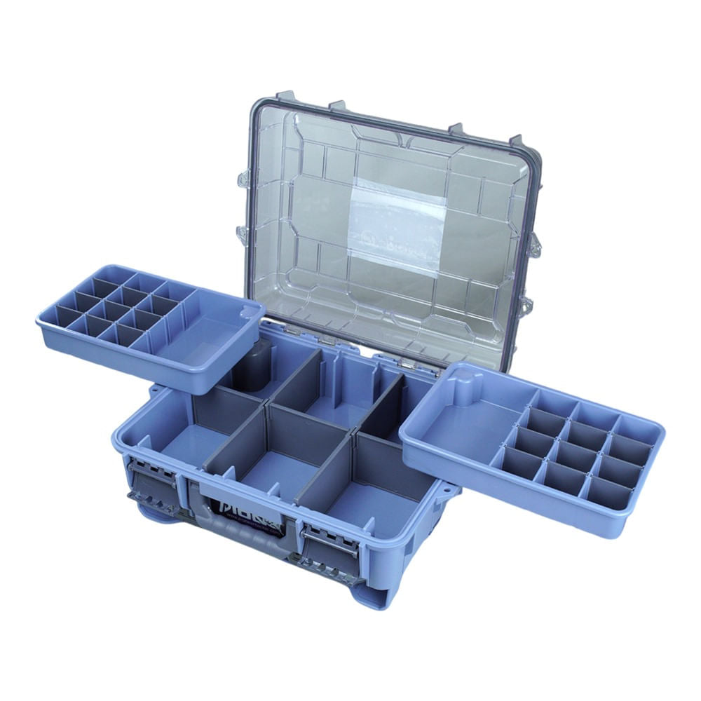 Maleta de Pesca 372917 com Bandejas e 7 Divisórias Removíveis, Polímero de Alta Resistência 37x29x17 cm Pioneer