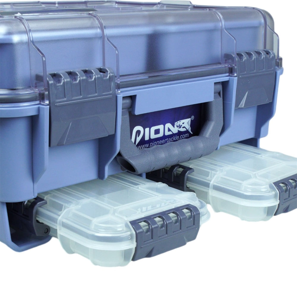 Maleta de Pesca 372917 com Bandejas e 7 Divisórias Removíveis, Polímero de Alta Resistência 37x29x17 cm Pioneer
