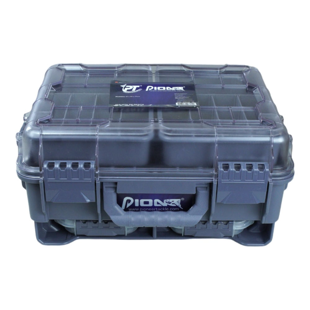 Maleta de Pesca 372917 com Bandejas e 7 Divisórias Removíveis, Polímero de Alta Resistência 37x29x17 cm Pioneer