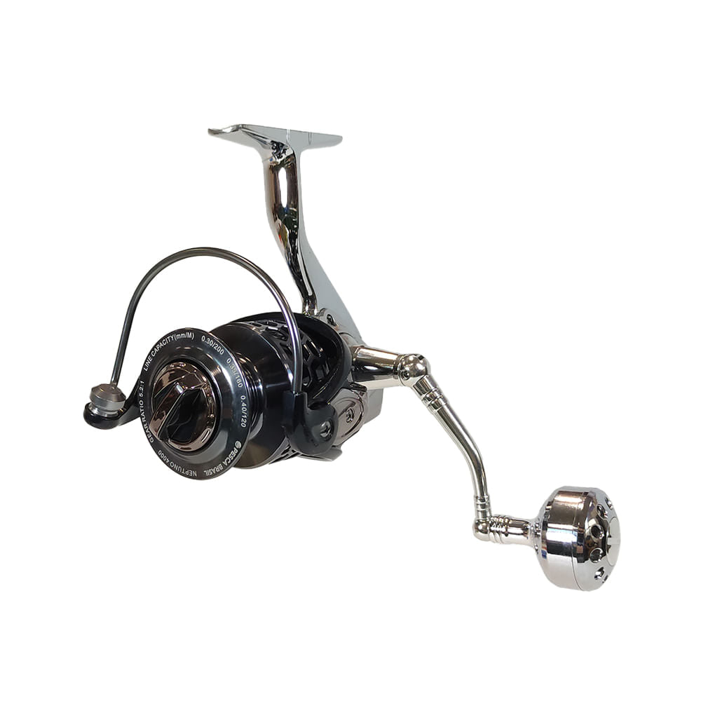 Molinete 6 Rolamentos 5+1 Reverse Neptuno 4000 Pesca Brasil