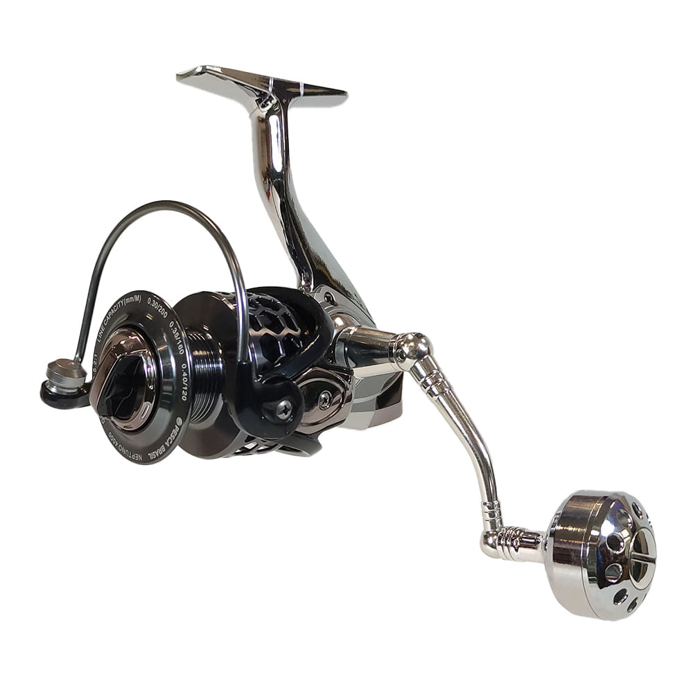 Molinete 6 Rolamentos 5+1 Reverse Neptuno 6000 Pesca Brasil
