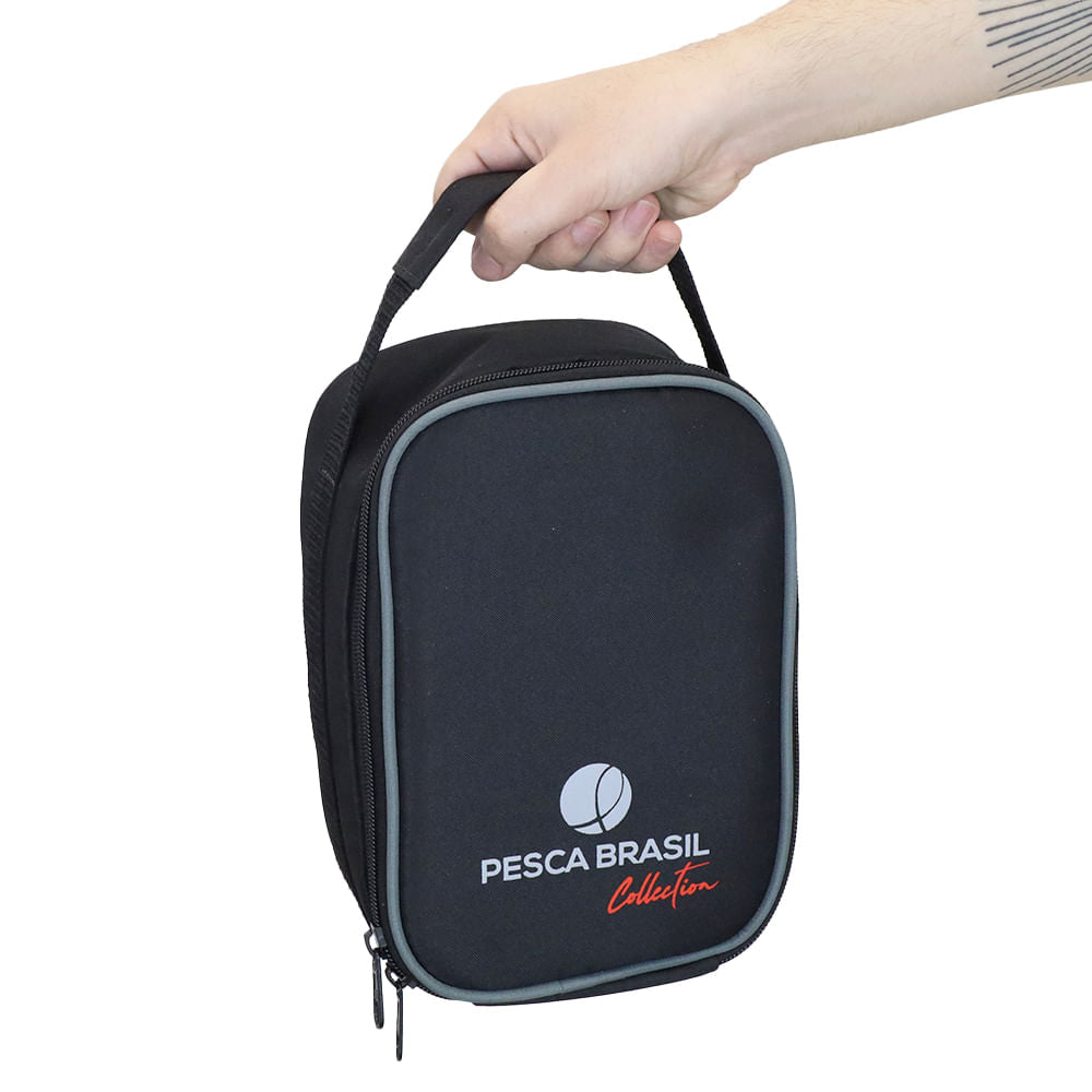 Bolsa para carretilha Stock com 3 separadores e zíper Pesca Brasil