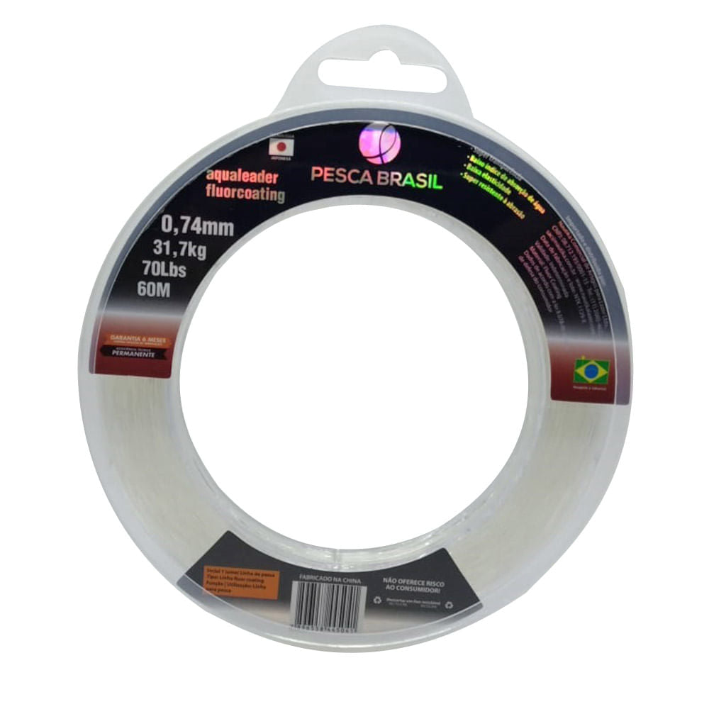 Linha Pesca Brasil 60 m Aqualeader Fluorcoating 0,74 mm 30 kg