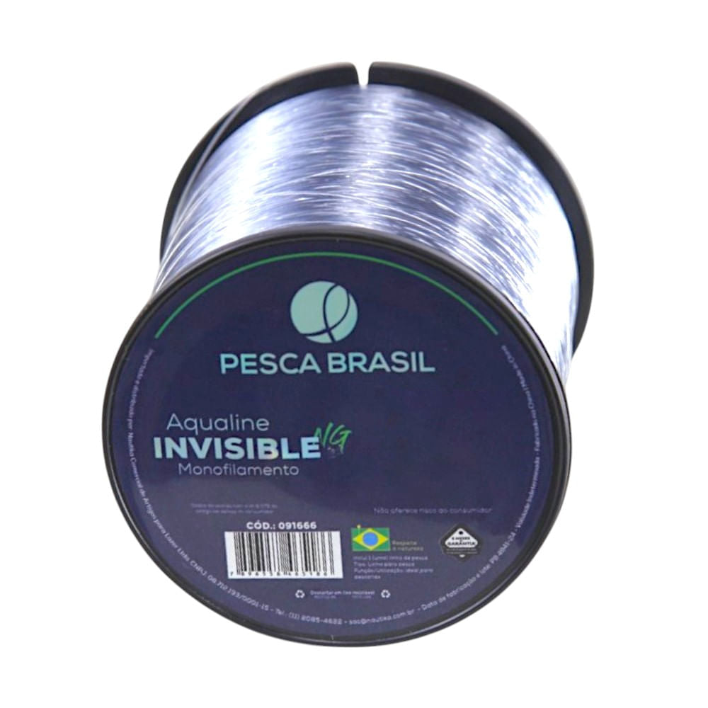 Linha de pesca 500m Aqualine Invisible Pesca Brasil 0,28mm Transparente