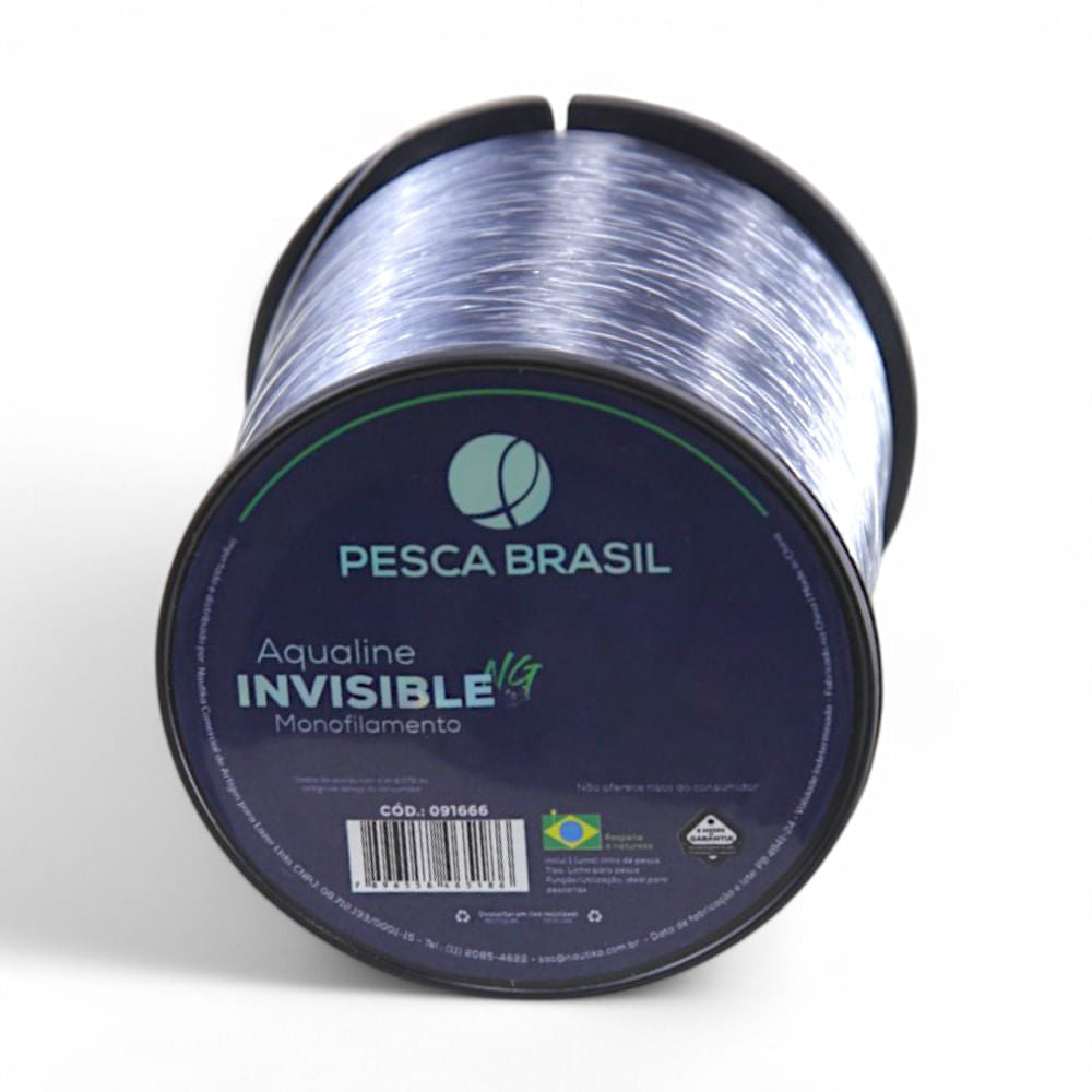 Linha de pesca 500m Aqualine Invisible 0,50mm Pesca Brasil monofilamento transparente