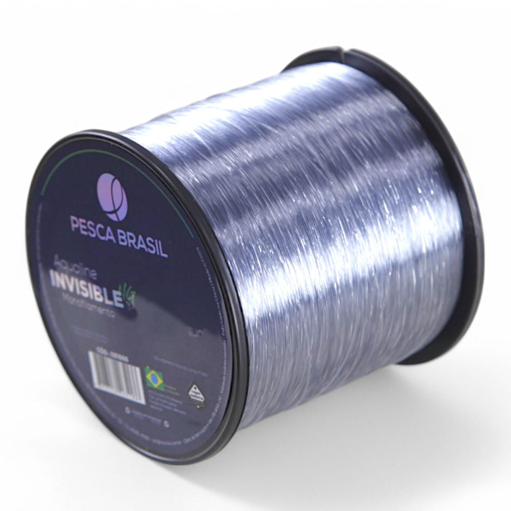 Linha de Pesca 500m Aqualine Invisible 0,60mm Pesca Brasil Monofilamento