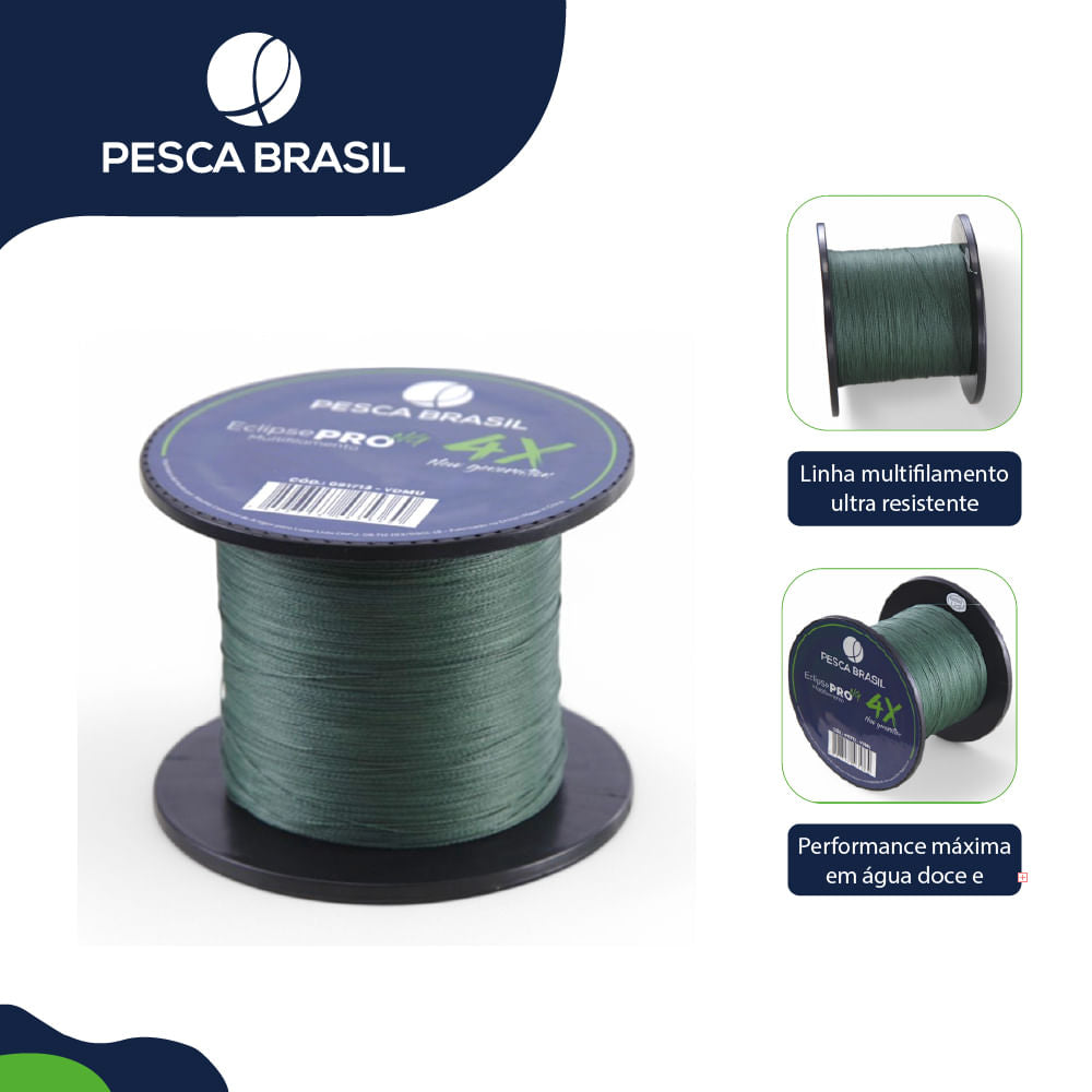 Linha de Pesca 500m Multi Eclipse Pro 4X NG Pesca Brasil 0,45mm Multifilamento