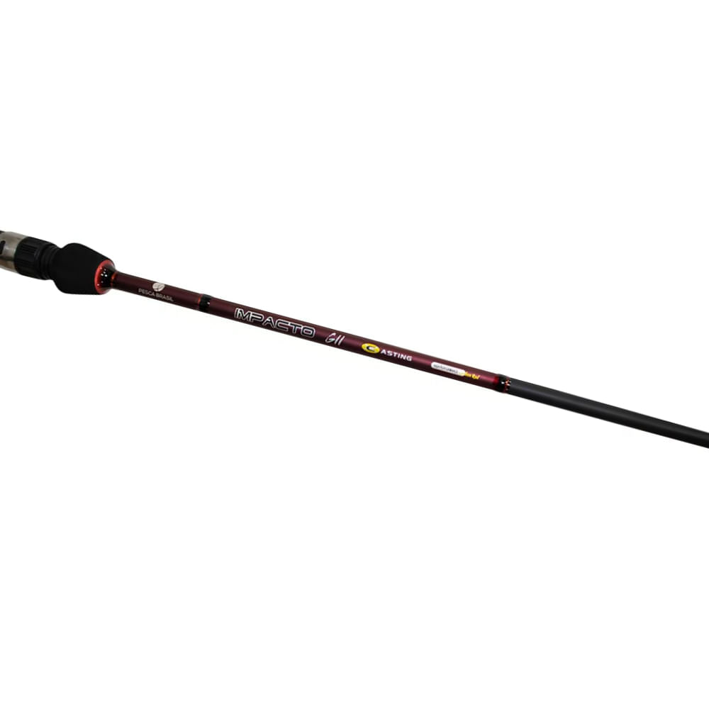 Vara Carretilha 2,13m Carbono 40lbs Impacto GII 40C-7,0 Long Vermelho Pesca Brasil